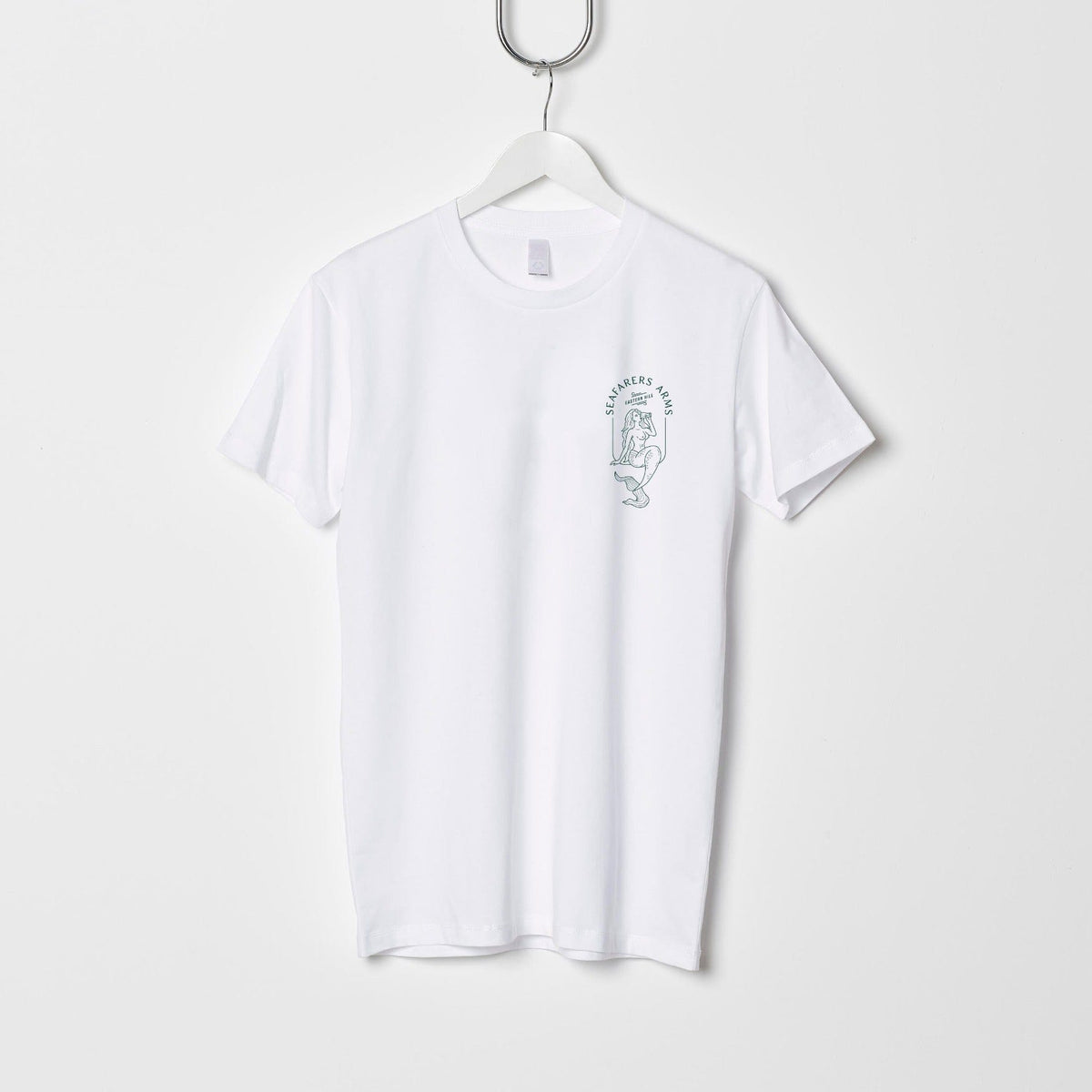 Eastern Hill General Supplies Seafarer's Arms Mermaid Tee in white and green