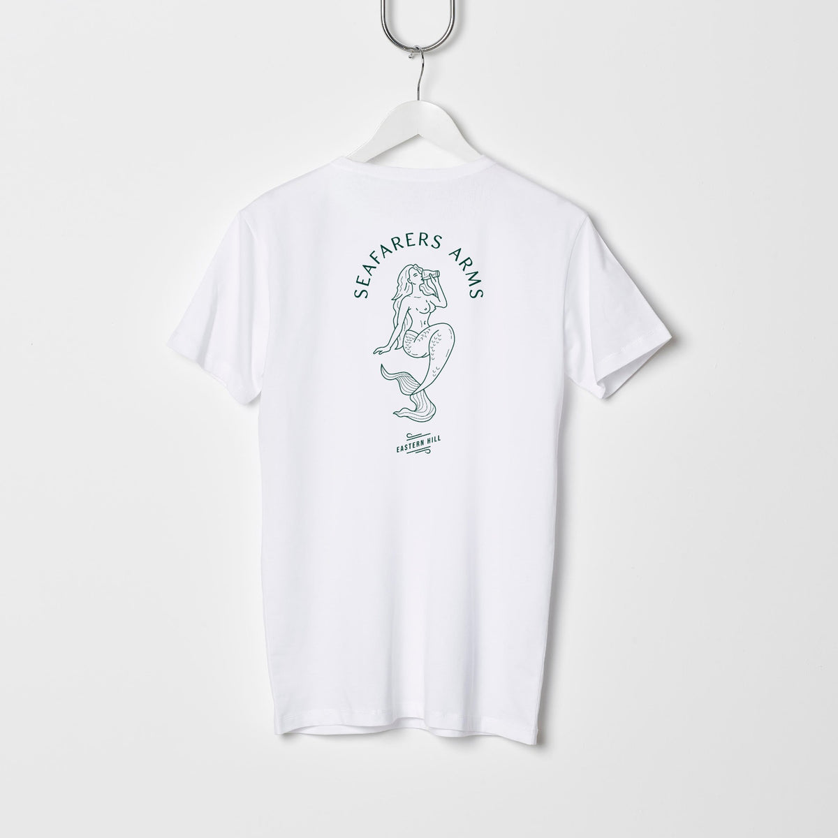 Eastern Hill General Supplies Seafarer's Arms Mermaid Tee in white and green