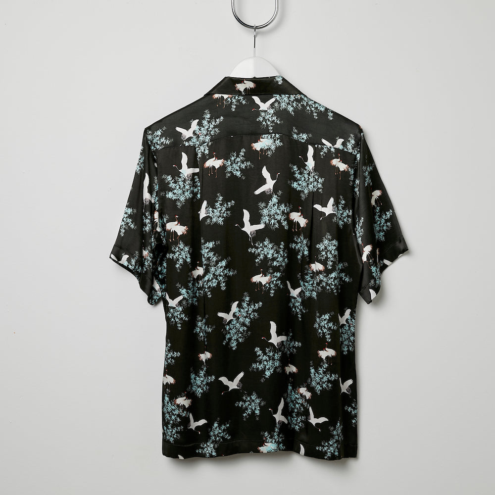 Footage Tropics Shirt - Black Cranes in Bamboo Forest