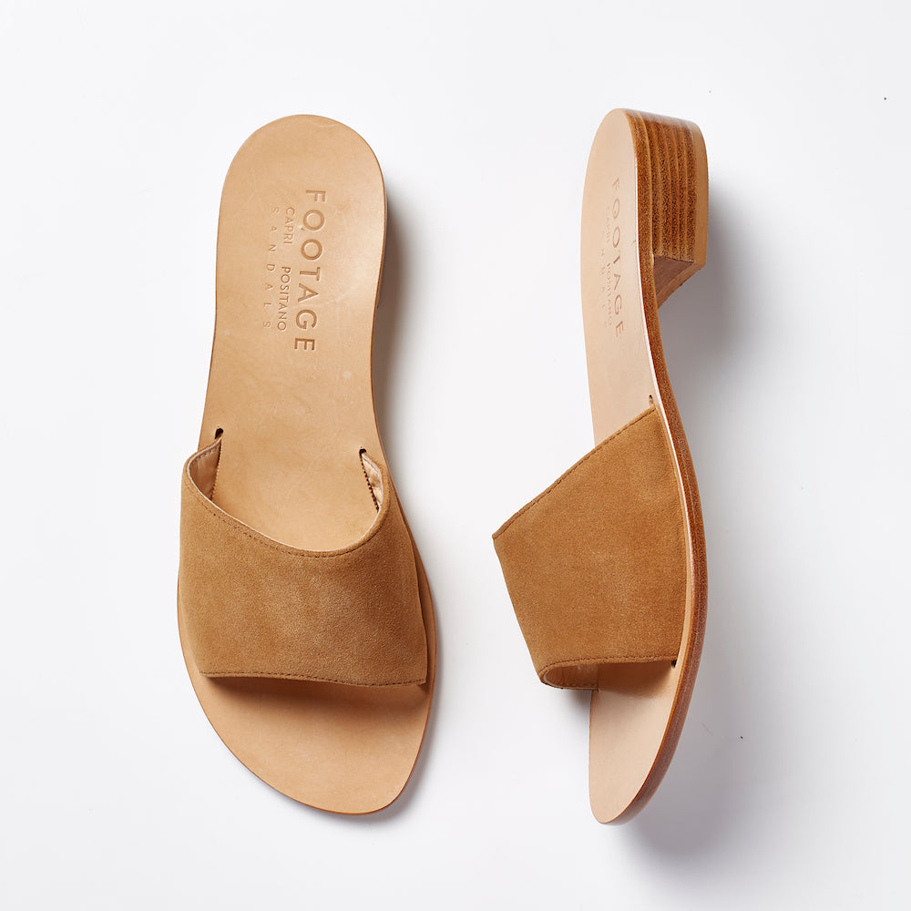 Footage Capri Positano Ponza Heel Rust Suede