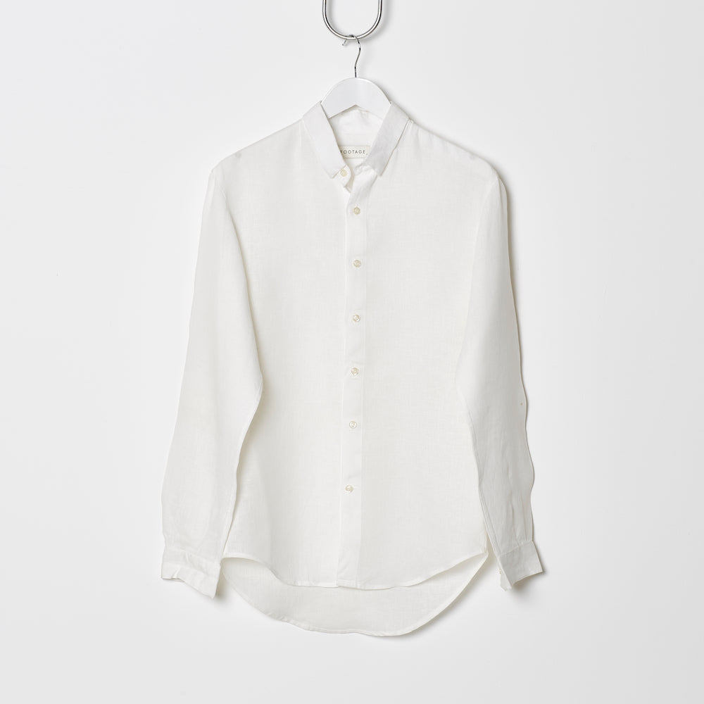 Footage Long Sleeve Linen Shirt White