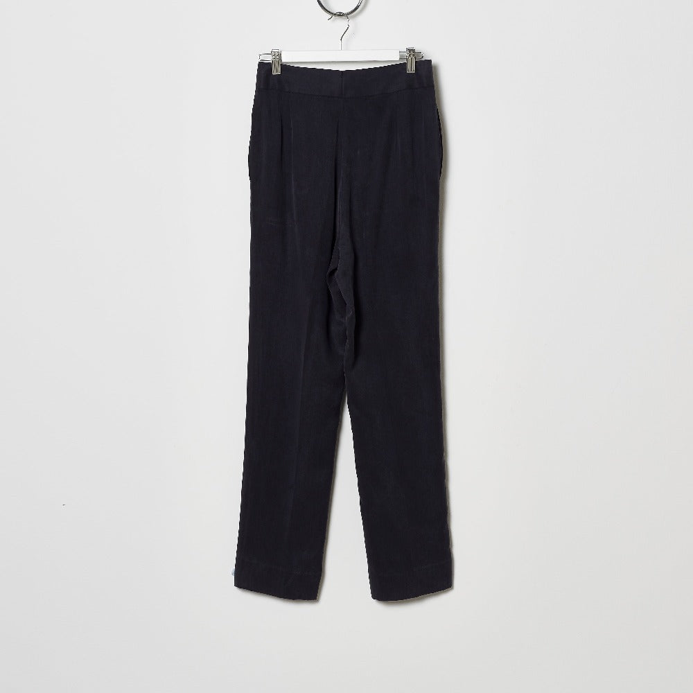 Footage Women's Mid Rise Cupro Tapered Pants in Navy
