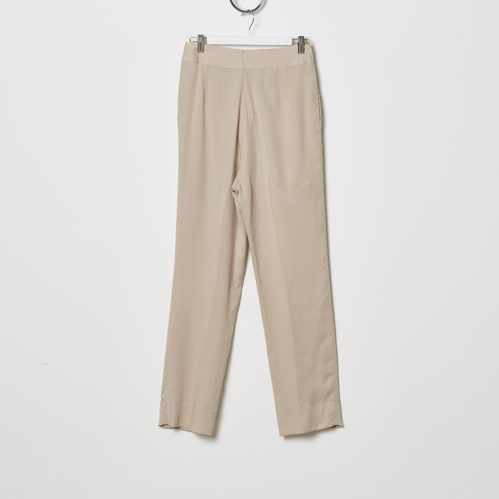 Footage Women's Mid Rise Cupro Tapered Pants in Sand