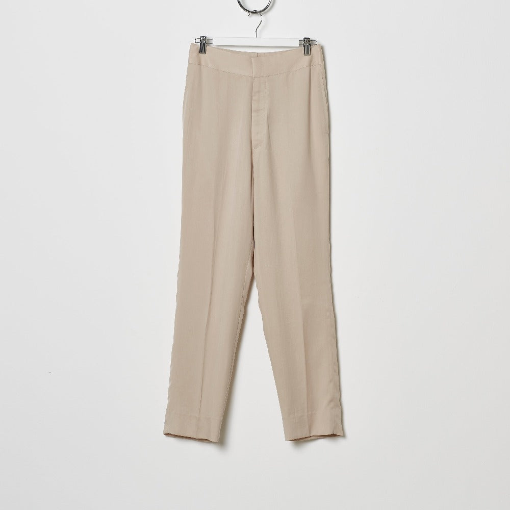 Footage Women's Mid Rise Cupro Tapered Pants in Sand