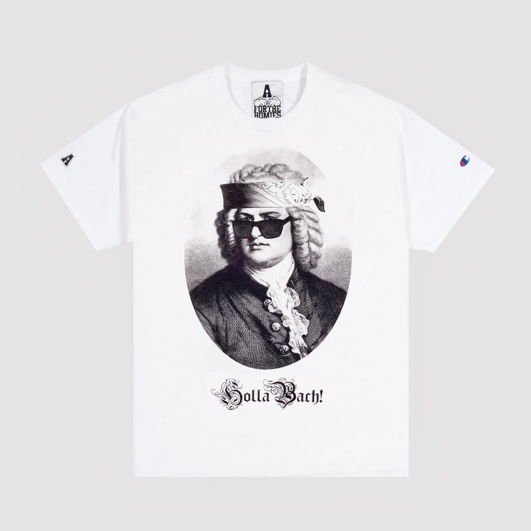 For The Homies Holla Bach T 恤 - 白色