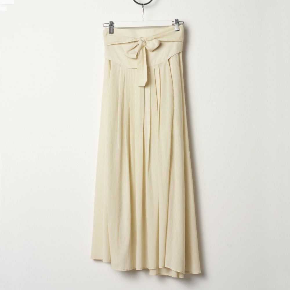Black Crane Wrap Skirt - Cream