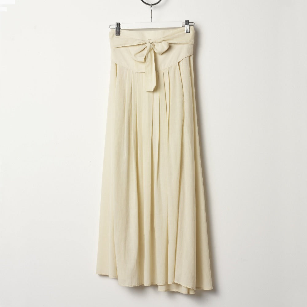 Black Crane Wrap Skirt - Cream