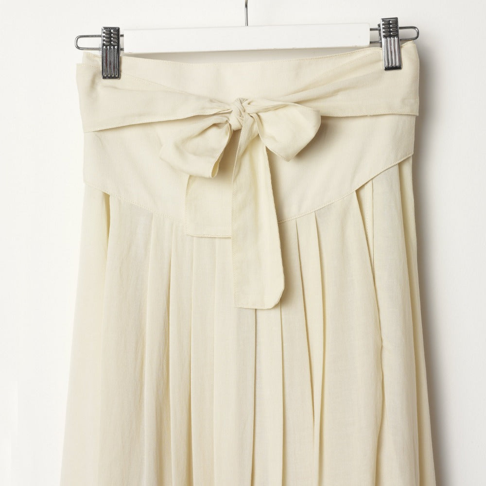 Black Crane Wrap Skirt - Cream