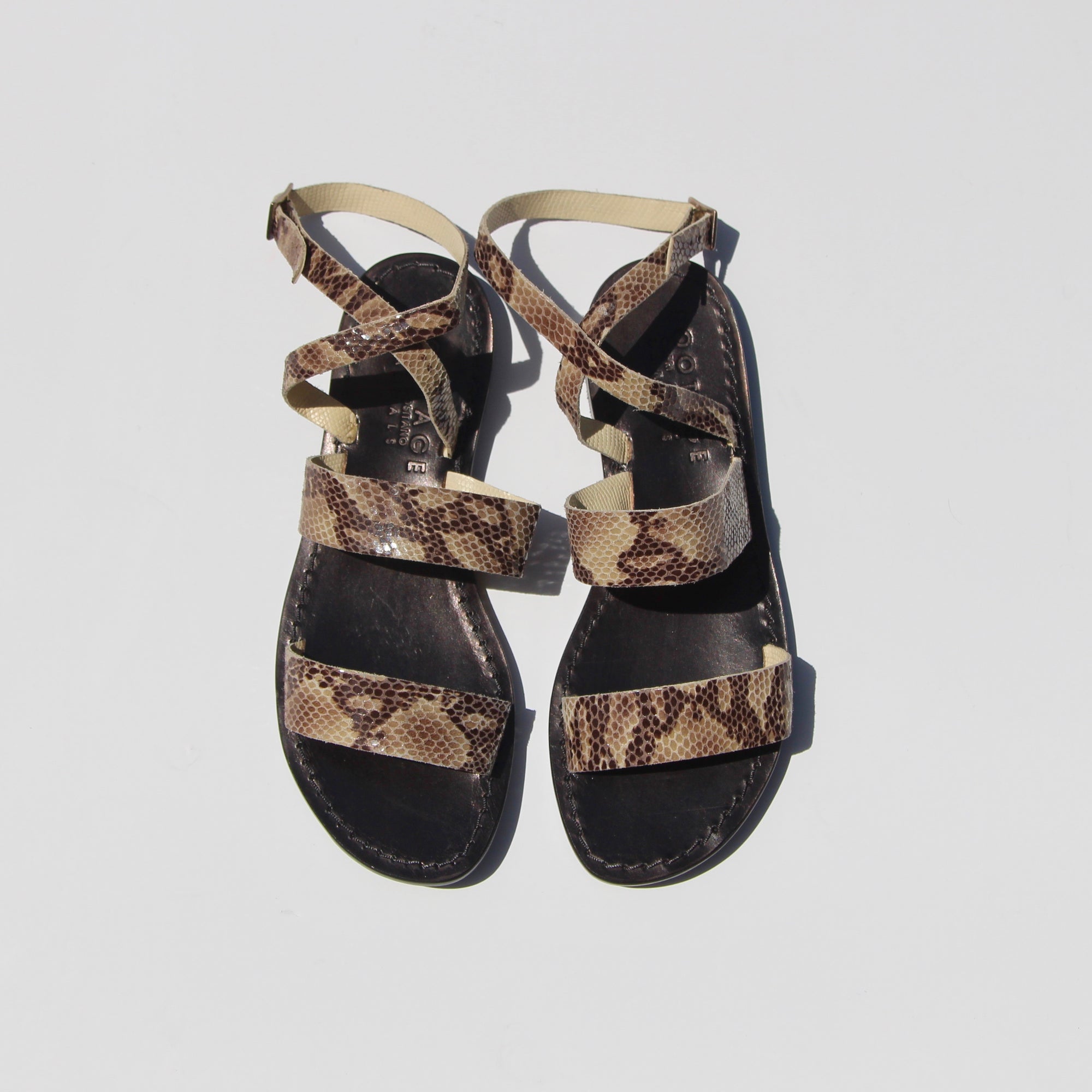Capri Positano Sandals - Double Band Wrap - Python