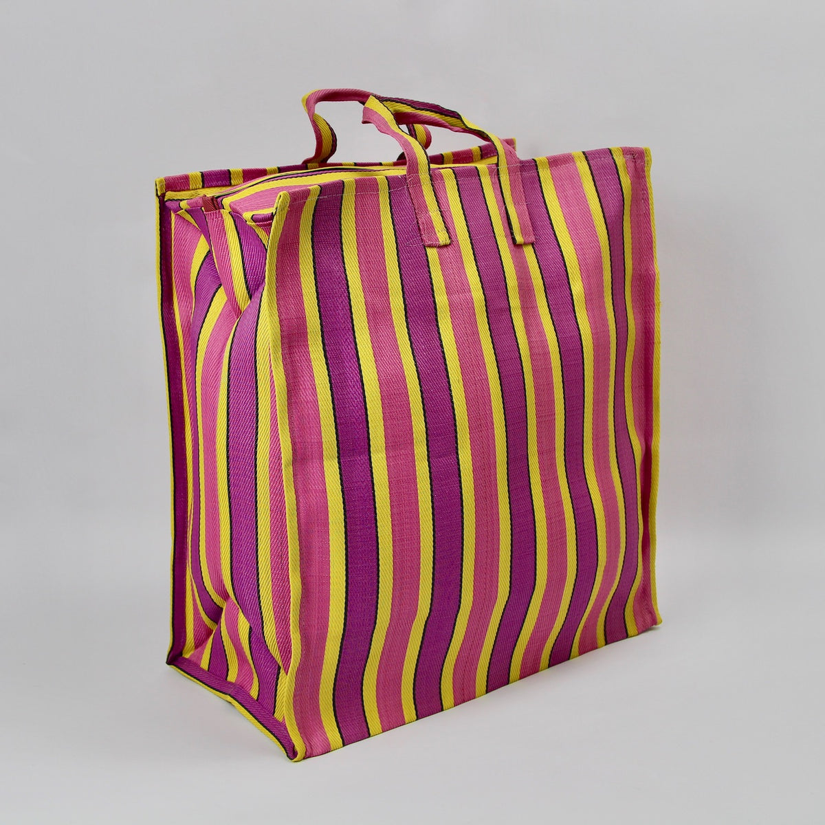Size 5 Striped Market Bag - Fuchsia/Purple/Gold