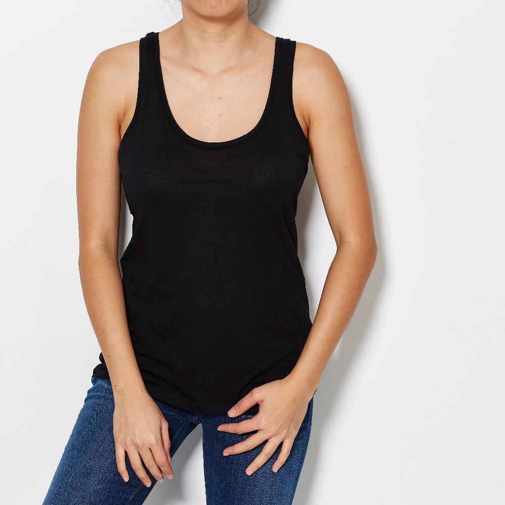 James Perse Cotton Jersey Curved Hem Tank