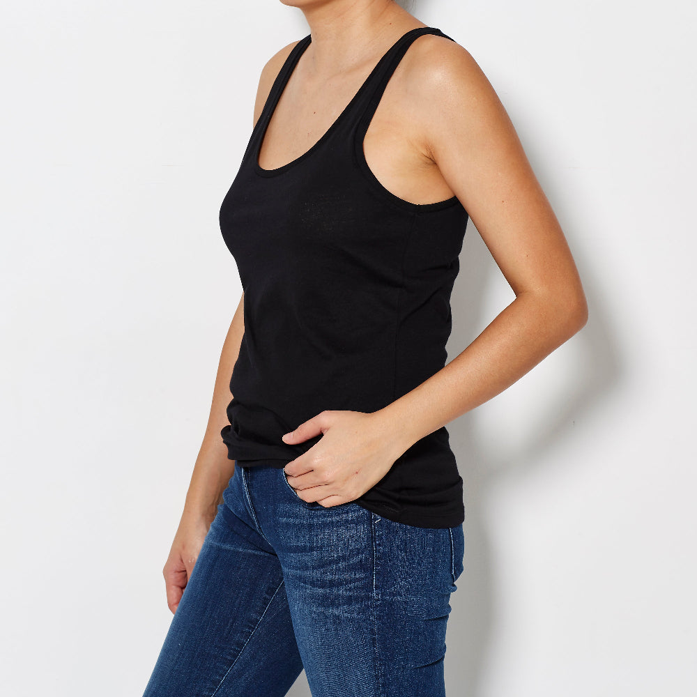 James Perse Cotton Jersey Curved Hem Tank