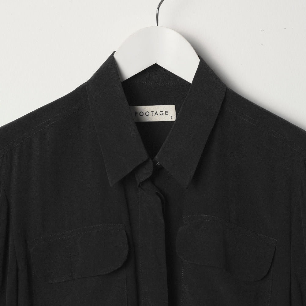 Footage Silk Shirt - Black