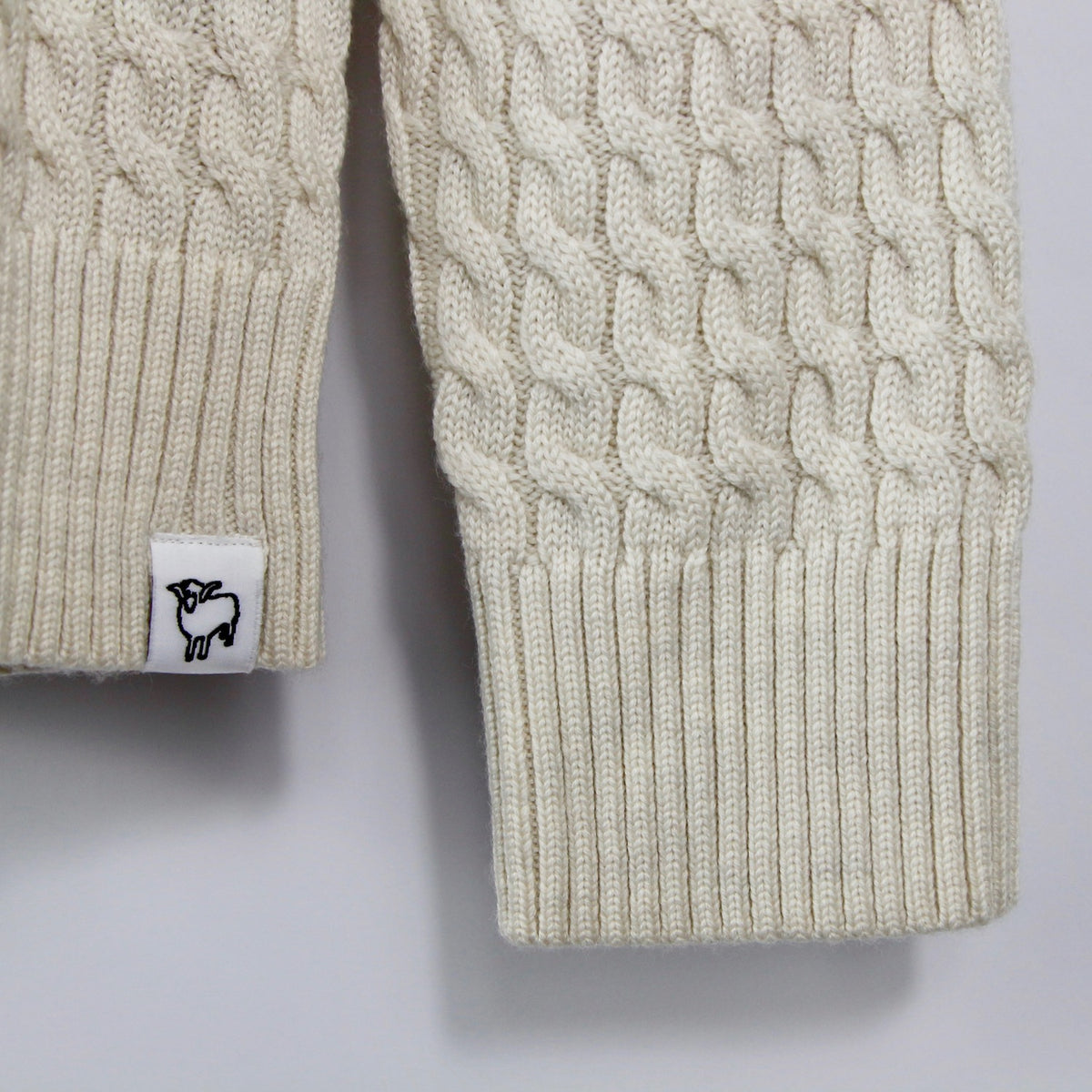 McIntyre Edward Cable Knit Crew Sweater - Cream