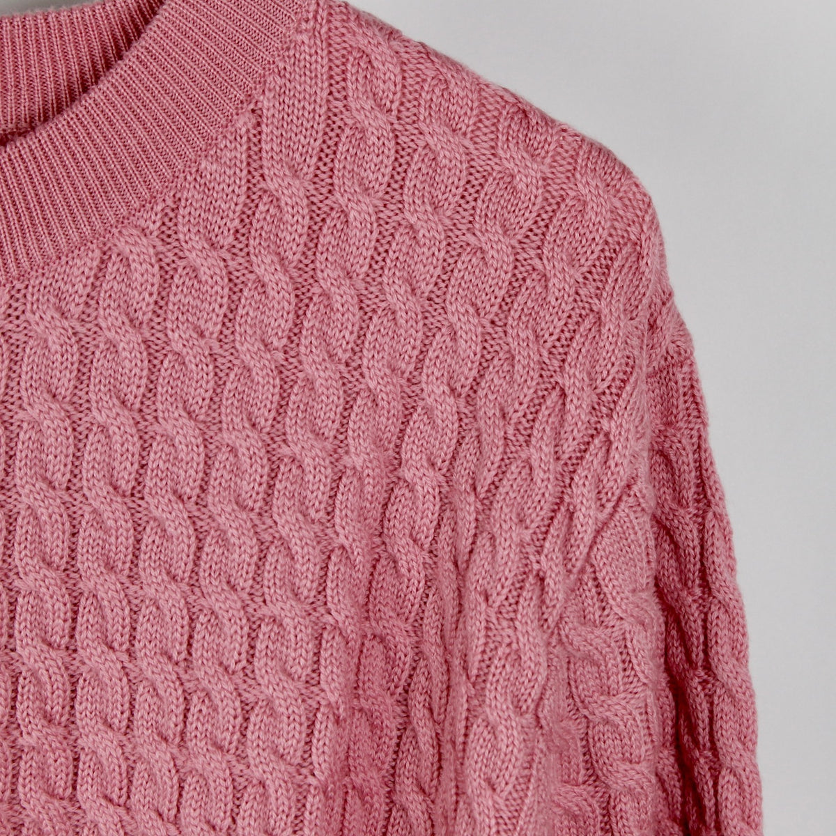 McIntyre Edward Cable Knit Crew Sweater - Dusty Rose
