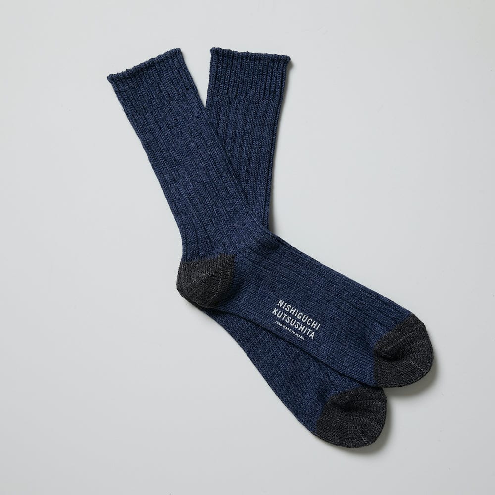 Nishiguchi Kutsushita Boston Cotton Socks - Denim