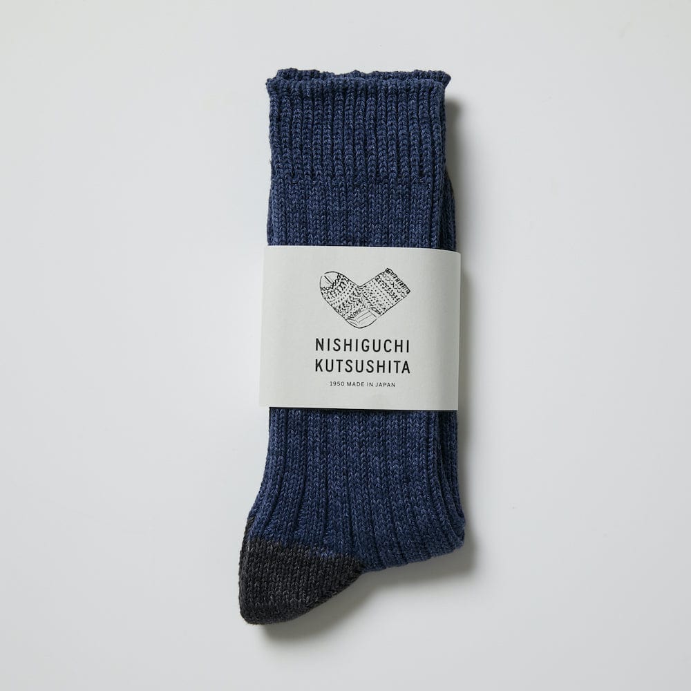Nishiguchi Kutsushita Boston Cotton Socks - Denim