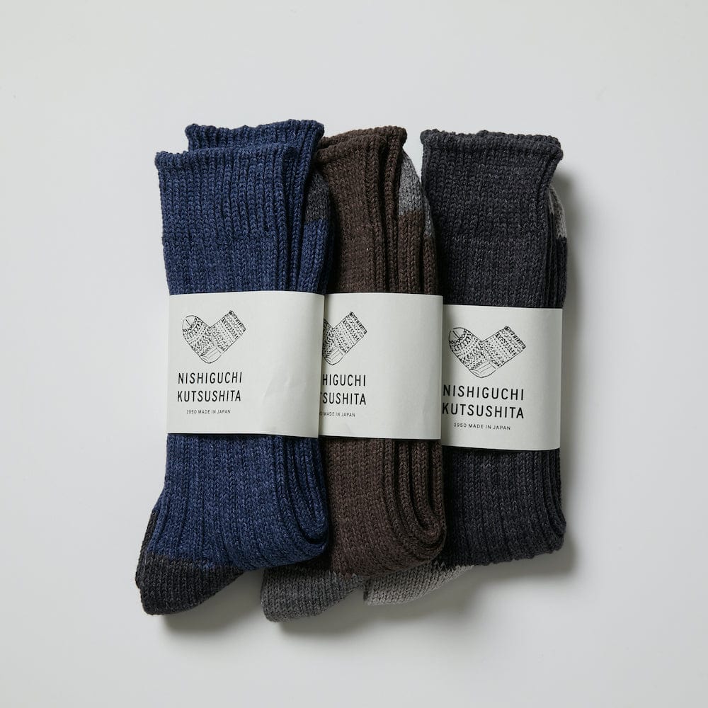 Nishiguchi Kutsushita Boston Cotton Socks - Denim