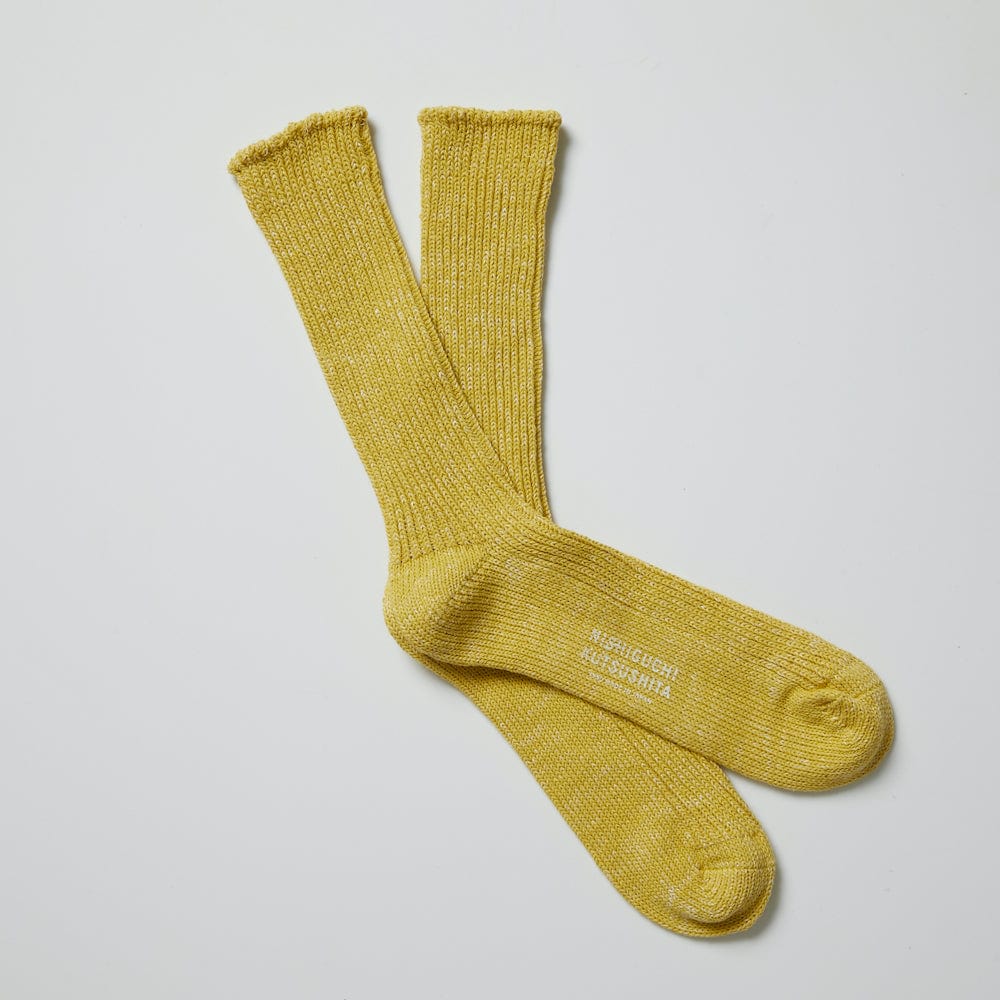 Nishiguchi Kutsushita Hemp Cotton Socks - Mustard
