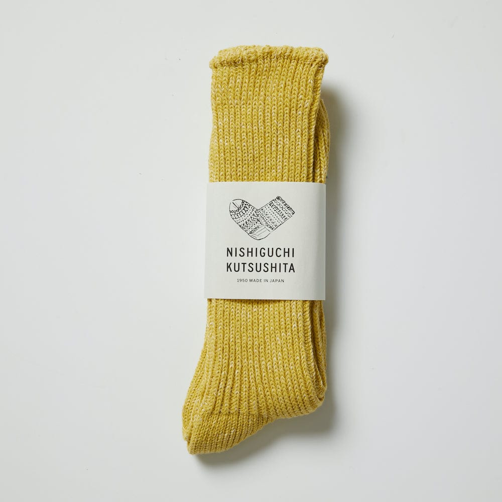 Nishiguchi Kutsushita Hemp Cotton Socks - Mustard