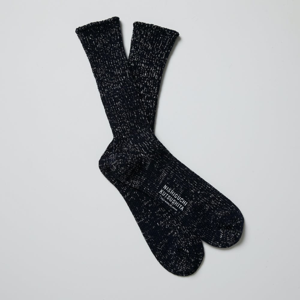 Nishiguchi Kutsushita Hemp Cotton Socks - Navy