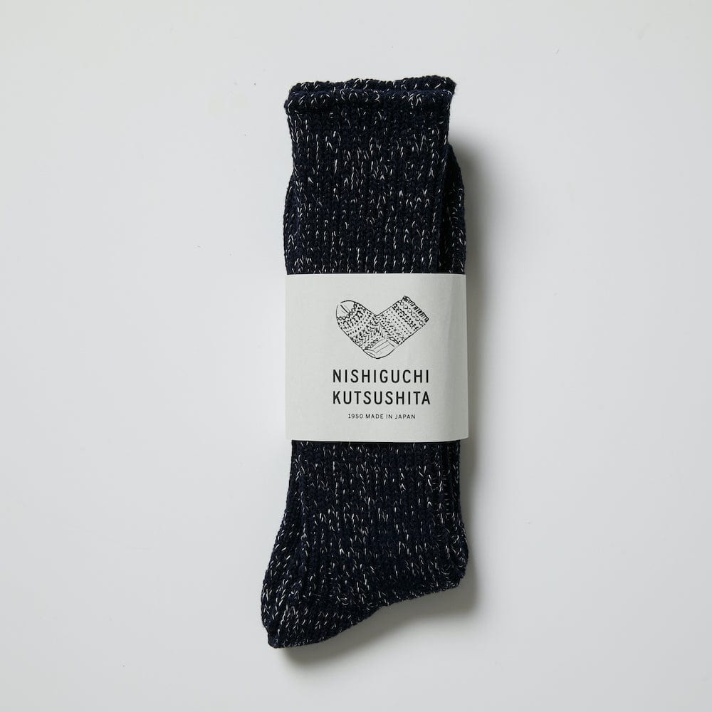 Nishiguchi Kutsushita Hemp Cotton Socks - Navy