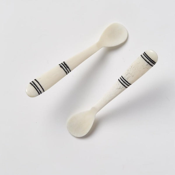 Striped Bone Spoon Pair