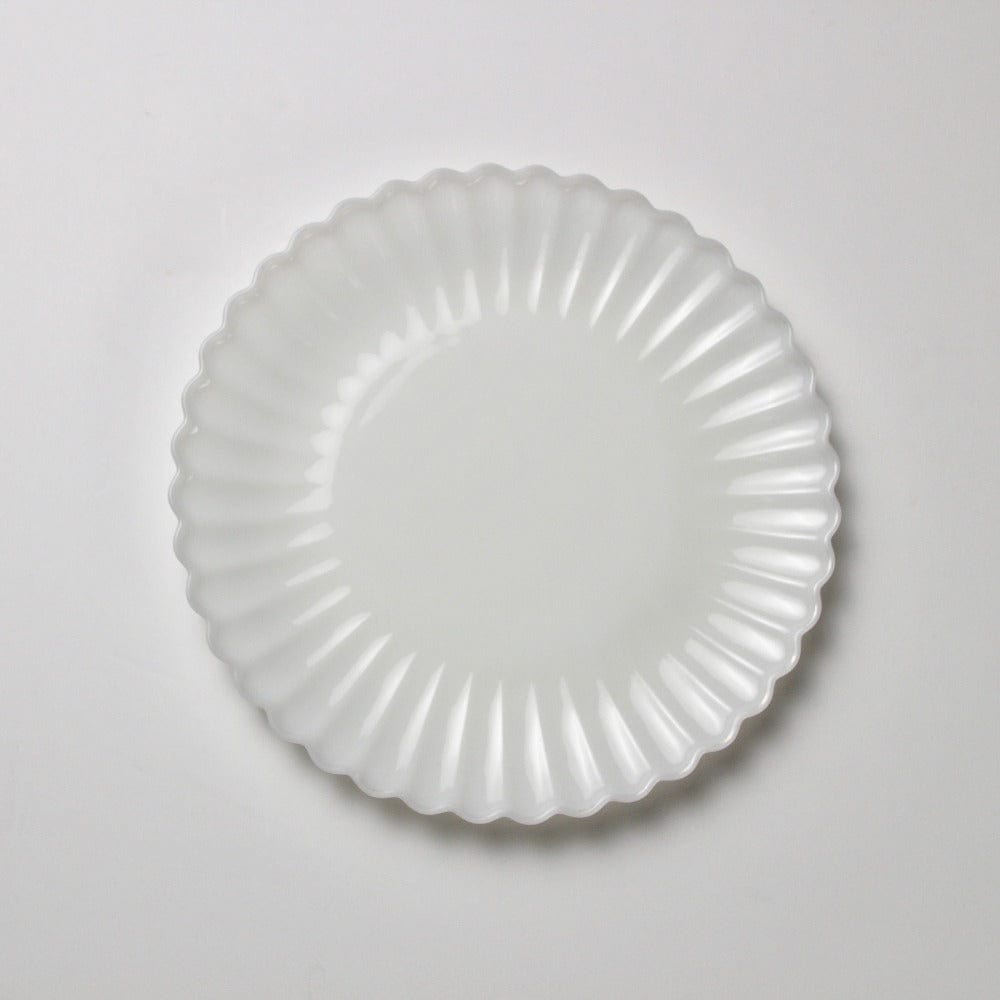 Vintage Milk Glass Large Scalloped Edge Platter