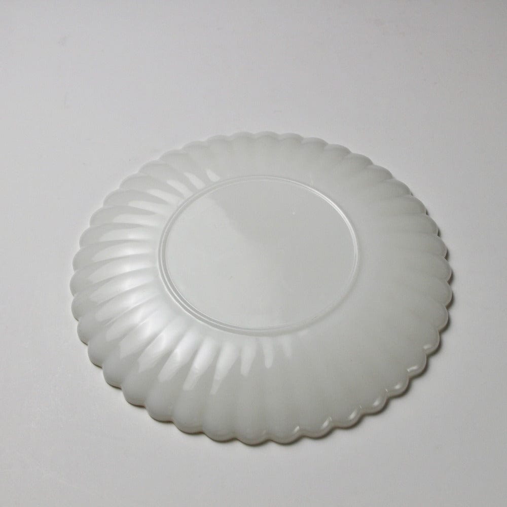 Vintage Milk Glass Large Scalloped Edge Platter