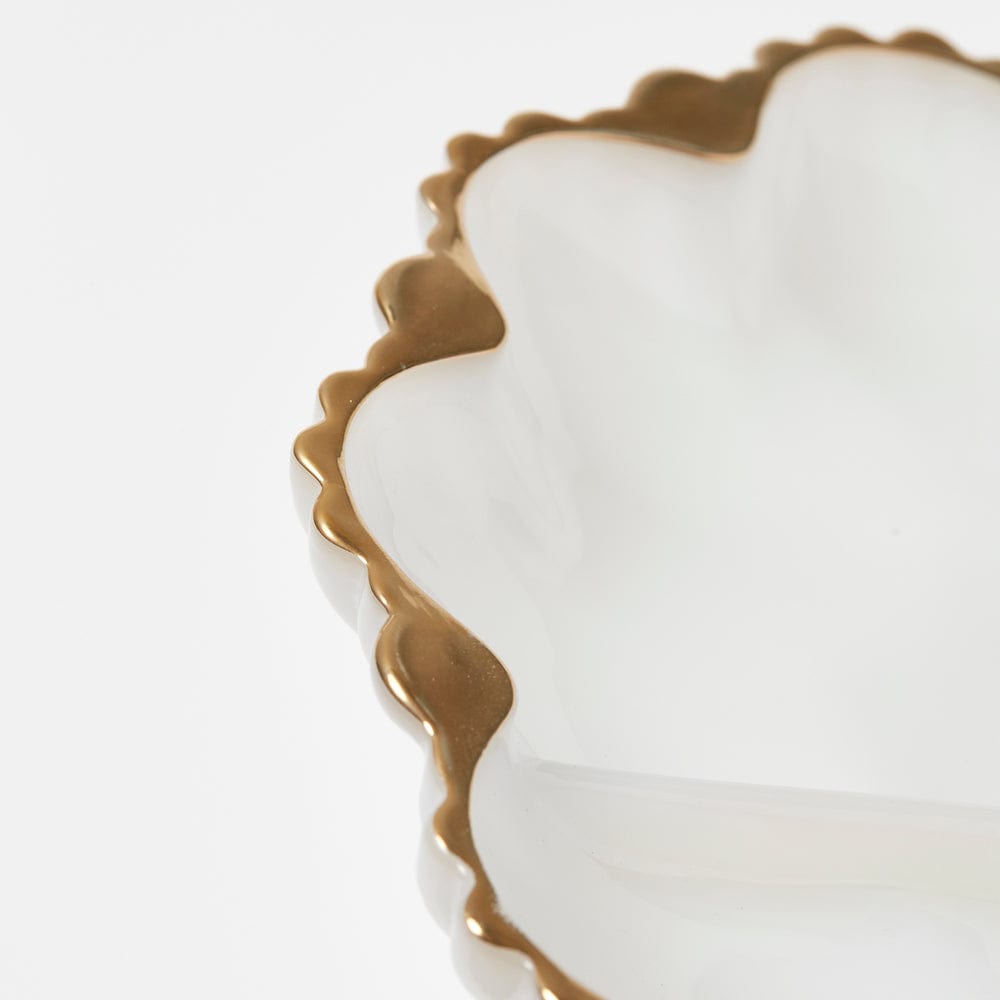 Vintage Milk Glass Dip + Crudité Plate - Round