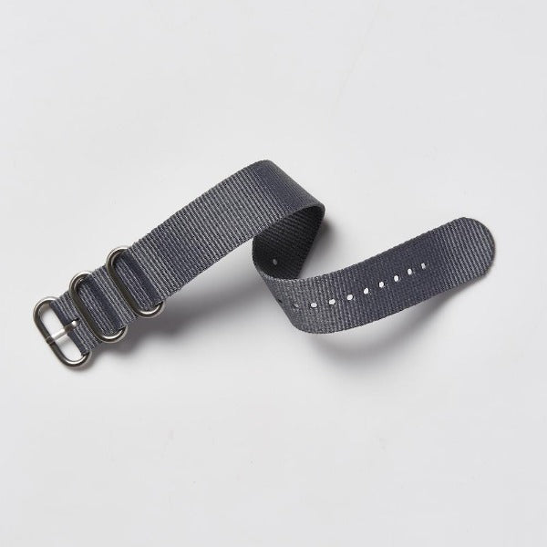 Zulu 3 Ring Nylon Watch Strap Grey