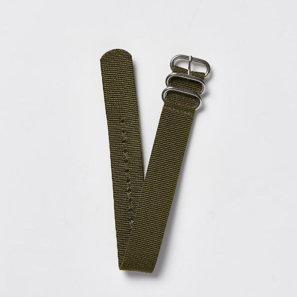 Zulu 3 Ring Nylon Watch Strap Olive