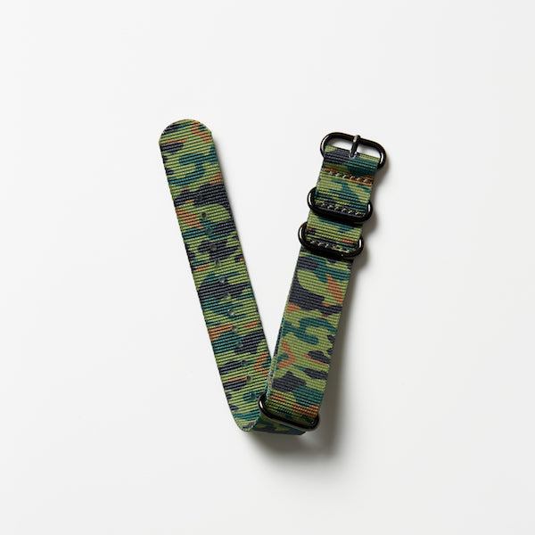 Zulu 4 Ring Nylon Watch Strap - Camo